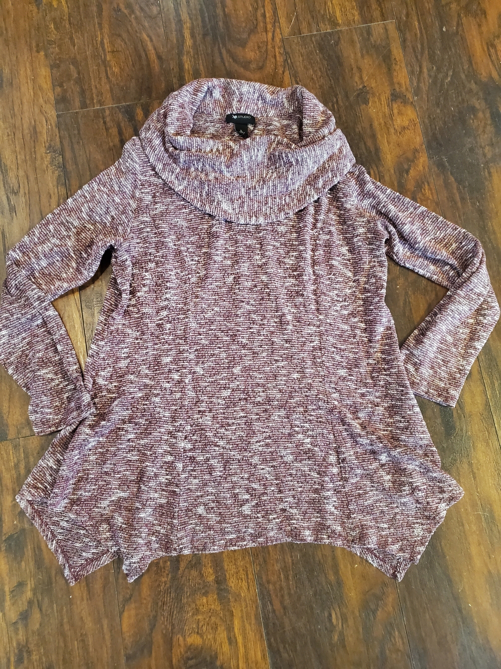 🌻 3/$20 Deal!! AB Studio Marled Mauve Cowl Neck Tunic Sweater